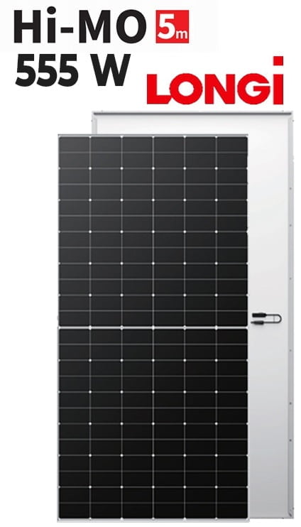 Solarix Longi HiMo5m 555W Mono Crystalline Half Cell Solar Panel- Half-Cut Cell SOLHIMO5M555W