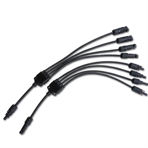 Solarix MC4 Y Connector 4 Way To 1 Way Solar Panel Combiner Cable Set - 4 mm Diameter Contact Pin
